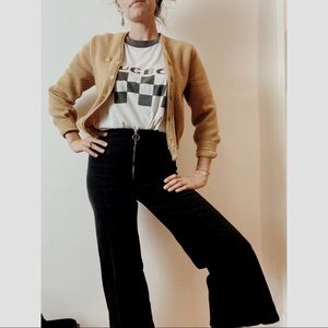 60s Style Black Cropped Flares- 6